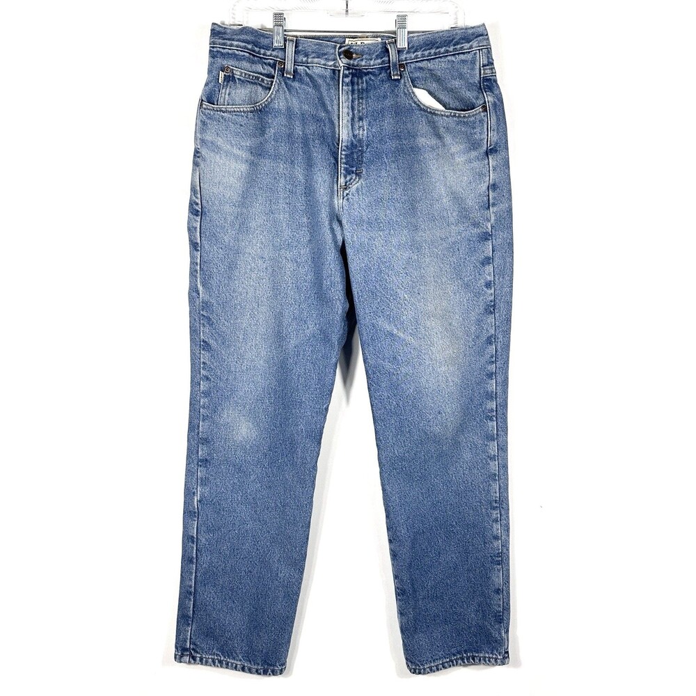LL Bean Flannel Lined Jeans Men’s 35x30 Classic Fit Medium Wash Jeans Workwear